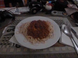 The staple spaghettini and sauce